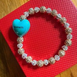Tiffany & Co. Gold and Teal Heart Bracelet